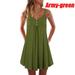 Women's Casual Mini Summer Dress Strapless Off Shoulder Plus Size Loose A-Line Sundress Sexy Beach Dress Pleating Buttons Dress