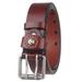 Men's Belt,Classic Leather Jean Belt Casual Genuine Leather Belts Width 1 1/2inch Brown