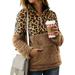 Xingqing Women Leopard Jacket Sweater Tops Warm Casual Winter Cardigan Coat