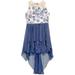 Rare Editions Big Girls Deep Blue High Low Chiffon Dress