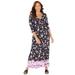 Catherines Women's Plus Size Petite Lilac Garden Faux-Wrap Maxi Dress