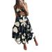 Women's Boho Floral Sleeveless Crop Tops and High Waist A-line Maxi Skirt
