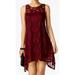 Signature By Robbie Bee NEW Red Women Size Medium PM Petite A-Line Dress