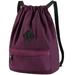 Drawstring Backpack for Men Women, Large Sports Drawstring Shoulders Bag Chic School Casual Outdoor Daypack, Wine Red