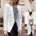 Womens Winter Retro Double-breasted Jacket Ladies Casual Coat Outwear Cardigan