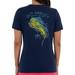 Guy Harvey Womens Solid V Neck Screen Print On Back