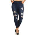 LAVRA Women's True Plus Size Jegging High Waist Jeans Full Length Denim Leggings with Pockets