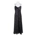 FRENCH CONNECTION Womens Black Slip Floral Print Spaghetti Strap V Neck Maxi Evening Dress Size: 4