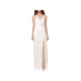 Halston Heritage Womens Satin Sleeveless Evening Dress