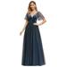 Ever-Pretty Womens Elegant Ruffle Sleeve V-Neck Bridesmaid Dresses for Women 00889 US4