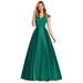 Ever-Pretty Womens Sexy V-Neck Empire Waist Bridesmaid Evening Party Dresses for women 07934 Dark Green US16