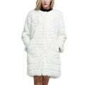 Fashion Cardigan Warm Long Sleeve O-neck Jacket Faux Fur Coat Outerwear Plus Size White