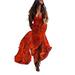 Women Boho Long Maxi Party Dress Sleeveless Floral Beach Sundress Sexy Deep V Neck Evening Party Dress