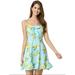 Allegra K Women's Spaghetti Strap Bowknot Lemon Dotted Dress