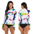 TANGNADE swimsuit women's body skirt swimsuit sexy shade swimwearWomen Sunscreen Long Sleeve Print Tankini Beach Surfing Suit Swimwear