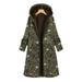 AngelBee Fleece Women Hooded Coat Flowers Print Zipper Jacket Cardigan (Green 2XL)