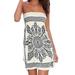 Avamo Hawaiian Strapless Tube Floral Dress For Women Ladies Casual Wrap Summer Paisley Holiday Long Sundress Cocktail Party Evening Maxi Long Dress Beachwear