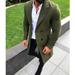 Men's Trench Coat Double Breasted Woolen Pea Coat Overcoat Windbreaker Jacket