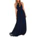 Women Long Chiffon Evening Formal Party Formal Prom Ball Gown Maxi Dress Cross Halter Off Shoulder Dresses