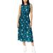 Maison Jules Womens Printed Fit Flare Maxi Fit & Flare Dress