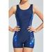 Junior Slim Fit Solid Colored One Piece Round Neck Breathable Swimwear