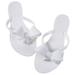 Women Jelly flip Flop Bow Sandals-Beach Flat Rivets Rain Ankle Strap Thong wedding Sandals White
