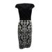 Tadashi Shoji Women's Bali Jacquard & Velvet Dress (6, Silver/Black)