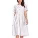 Mlpeerw Women Ladies Summer Short sleeve Casual Stripes Dress Buttons Loose Dress Sundress Pink Blue Khaki