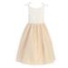 Sweet Kids Girls Off-White Champagne Waist Trim Junior Bridesmaid Dress 7-12