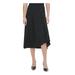 CALVIN KLEIN Womens Black Solid Below The Knee Trapeze Wear To Work Skirt Size 8