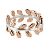 Serenity Two Tone Leaf Wrap Ivy Band Rose Gold over Sterling Silver Ring-7