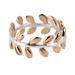 Serenity Two Tone Leaf Wrap Ivy Band Rose Gold over Sterling Silver Ring-7