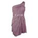 Adrianna Papell Women's Tiered Chiffon One Shoulder Dress (10, Dusty Rose)