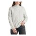 Lucky Star Womens Cable Knit Ribbed Trim Turtleneck Sweater