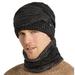 Men's Winter Warm Wool Knit Beanies Hats Neck Scarf Mask Set Outdoor Ski Caps