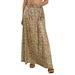 Colofity Women Summer Skirt Full Floral High-Waist No Lining Ankle-Length Semi-Dress Long Skirt