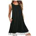 dresses summer dress for women Women O Neck Casual Lace Sleeveless Above Knee Dress Loose Party Dress