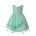 Rain Kids Baby Girls Mint Floral Sequin Lace Tulle Special Occasion Dress