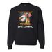 Honor the Fallen Thank the Living Respect Eagle Mens Independence Day Crewneck Graphic Sweatshirt, Black, Medium