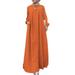ZANZEA Muslim Dress Women Side Pockets A-Line Plain Full Length Dress