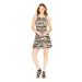 KENSIE Womens Beige Printed Sleeveless Zip Neck Above The Knee Tunic Dress Size XS