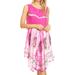 Sakkas Violeta Women's Tie Dye Paisley Caftan Midi Sleeveless Tank Dress Cover Up - Pink - One Size Regular