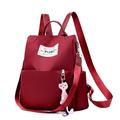Frecoccialo Oxford Cloth Backpack Waterproof Solid Color Zipper School Bag