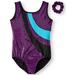 Danskin Now Gymnastics & Dance Elite Foil Leotard with Keyhole Back and Matching Scrunchie (Little Girls & Big Girls)