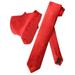 Vesuvio Napoli Skinny NeckTie Red Paisley Color Mens 2.5" Neck Tie Handkerchief