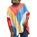 UKAP Women Long Sleeve V Neck Colorful Blouse Shirts Loose Dolman Ruched Tops Tunic Blouses