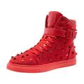 J75 by Jump Men's Soros Light Weight Stylish Lace-up Rhinestone & Metallic Ornament Detail High-top Fashion Sneakers Walking Shoes for Men