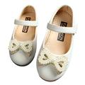 Autumn Baby Girl Casual PU Walking Shoe Pearl Bow Princess Flats Shoes