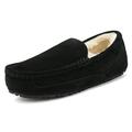 Dream Pairs New Soft Mens Au-Loafer Indoor Warm Moccasins Slippers Flats Shoes Au-Loafer-01 Black Size 9