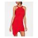 CRYSTAL DOLLS Womens Red Sleeveless Halter Mini Body Con Cocktail Dress Size 13